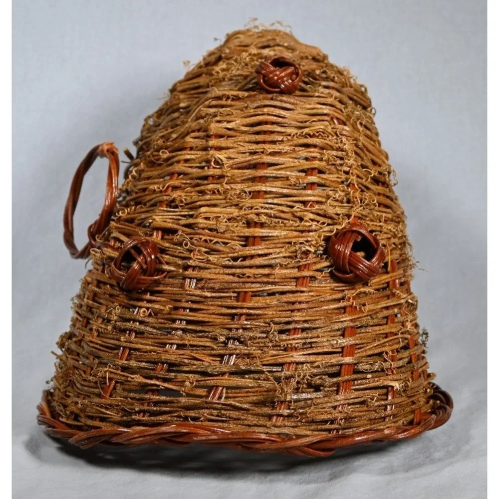 Vintage Cornucopia Horn of Plenty Wicker Grapevine Basket Large 20